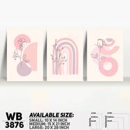 DDecorator Flower And Leaf ArtWork Wall Decor - Set of 3 WB3876