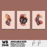 DDecorator Flower And Leaf ArtWork Wall Decor - Set of 3 WB3546 