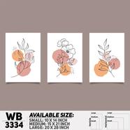 DDecorator Flower And Leaf ArtWork (Set of 3) Wall Board And Wall Canvas - WB3334