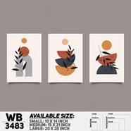 DDecorator Flower And Leaf ArtWork (Set of 3) Wall Board And Wall Canvas - WB3483
