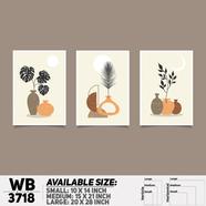 DDecorator Flower And Leaf ArtWork Wall Decor - Set of 3 WB3718 