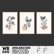 DDecorator Flower And Leaf ArtWork (Set of 3) Wall Board And Wall Canvas - WB3410
