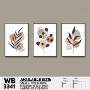 DDecorator Flower And Leaf ArtWork (Set of 3) Wall Board And Wall Canvas - WB3341