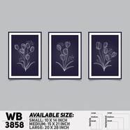 DDecorator Flower And Leaf ArtWork Wall Decor - Set of 3 WB3858