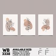 DDecorator Flower And Leaf ArtWork (Set of 3) Wall Board And Wall Canvas - WB3338