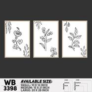 DDecorator Flower And Leaf ArtWork (Set of 3) Wall Board And Wall Canvas - WB3398