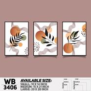 DDecorator Flower And Leaf ArtWork (Set of 3) Wall Board And Wall Canvas - WB3406