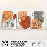 DDecorator Flower And Leaf ArtWork Wall Decor - Set of 3 WB3813