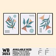 DDecorator Flower And Leaf ArtWork Wall Decor - Set of 3 WB3653 