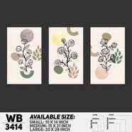 DDecorator Flower And Leaf ArtWork (Set of 3) Wall Board And Wall Canvas - WB3414