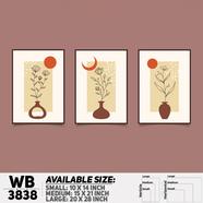 DDecorator Flower And Leaf ArtWork Wall Decor - Set of 3 WB3838