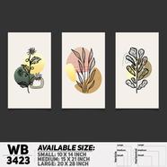 DDecorator Flower And Leaf ArtWork (Set of 3) Wall Board And Wall Canvas - WB3423