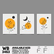 DDecorator Flower And Leaf ArtWork (Set of 3) Wall Board And Wall Canvas - WB3463