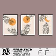 DDecorator Flower And Leaf ArtWork Wall Decor - Set of 3 WB3767