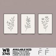 DDecorator Flower And Leaf ArtWork Wall Decor - Set of 3 WB3745