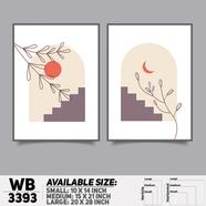 DDecorator Flower And Leaf ArtWork (Set of 2) Wall Board And Wall Canvas - WB3393