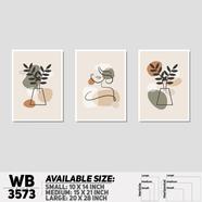 DDecorator Flower And Leaf Line Art ArtWork (Set of 3) Wall Board And Wall Canvas - WB3573