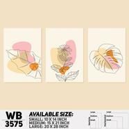 DDecorator Flower And Leaf Line Art ArtWork (Set of 3) Wall Board And Wall Canvas - WB3575