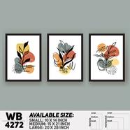 DDecorator Flower And Leaf Painting Art (Set of 3) Wall Board And Wall Canvas - WB4272