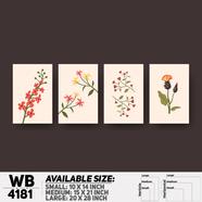 DDecorator Flower And Leaf (Set of 4) Wall Board And Wall Canvas - WB4181