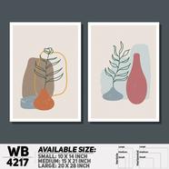 DDecorator Flower And Leaf With Vase (Set of 2) Wall Board And Wall Canvas - WB4217