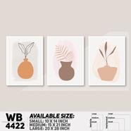 DDecorator Flower And Leaf With Vase (Set of 3) Wall Board And Wall Canvas - WB4422