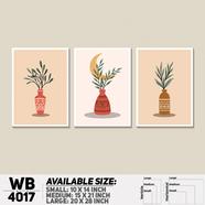 DDecorator Flower And Leaf With Vase (Set of 3) Wall Board And Wall Canvas - WB4017