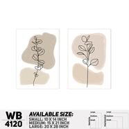 DDecorator Flower And Leaf With Vase Wall Board And Wall Canvas - Set of 2 - WB4120