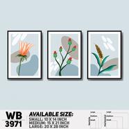 DDecorator Flower Desing Abstract Art (Set of 3) Wall Board and Wall Canvas - WB3971