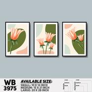 DDecorator Flower Desing Abstract Art (Set of 3) Wall Board And Wall Canvas - WB3975