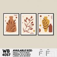 DDecorator Flower and Leaf Abstract Art (Set of 3) Wall Board and Wall Canvas - WB4057