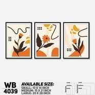 DDecorator Flower and Leaf Abstract Art (Set of 3) Wall Board and Wall Canvas - WB4039