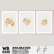 DDecorator Geomatric Shape Abstract Art (Set of 3) Wall Board And Wall Canvas - WB4320