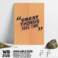 DDecorator Great Things Takes Time - Motivational Wall Board and Wall Canvas - WB2126