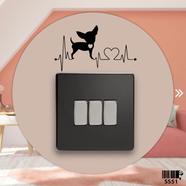 DDecorator Heartbeat Cute Dog Switch And Socket Vinyl Decals Removable Sticker image