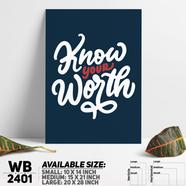 DDecorator Know Your Worth - Motivational Wall Board and Wall Canvas - WB2401