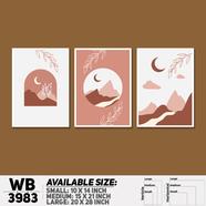 DDecorator Landscape Abstract Art (Set of 3) Wall Board And Wall Canvas - WB3983