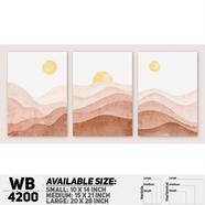 DDecorator Landscape And Horizon Design (Set of 3) Wall Board And Wall Canvas - WB4200