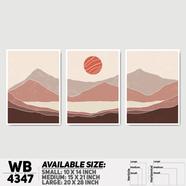 DDecorator Landscape And Horizon Design (Set of 3) Wall Board And Wall Canvas - WB4347