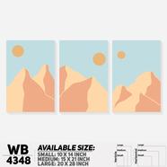 DDecorator Landscape And Horizon Design (Set of 3) Wall Board And Wall Canvas - WB4348