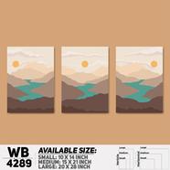 DDecorator Landscape And Horizon Design (Set of 3) Wall Board And Wall Canvas - WB4289