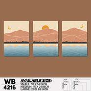 DDecorator Landscape And Horizon Design (Set of 3) Wall Board And Wall Canvas - WB4216