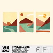 DDecorator Landscape And Horizon Design (Set of 3) Wall Board And Wall Canvas - WB4257