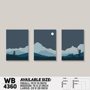 DDecorator Landscape And Horizon Design (Set of 3) Wall Board And Wall Canvas - WB4360