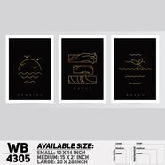 DDecorator Landscape And Horizon Design (Set of 3) Wall Board And Wall Canvas - WB4305