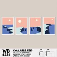 DDecorator Landscape And Horizon Design (Set of 4) Wall Board And Wall Canvas - WB4234