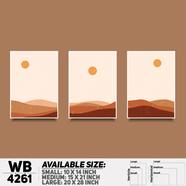 DDecorator Landscape And Horizon Design (Set of 3) Wall Board And Wall Canvas - WB4261