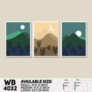 DDecorator Landscape And Horizon Design (Set of 3) Wall Board And Wall Canvas - WB4032