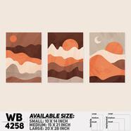 DDecorator Landscape And Horizon Design (Set of 3) Wall Board And Wall Canvas - WB4258