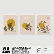 DDecorator Landscape And Horizon Design (Set of 3) Wall Board And Wall Canvas - WB4389